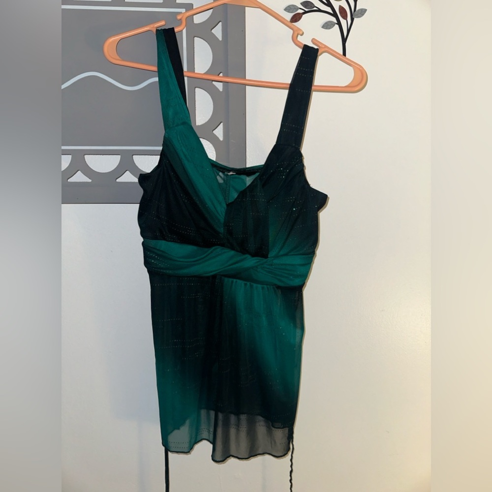 Black & Green Dressy Tank top
